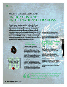 News and Events  The Royal Canadian Dental Corps: UNIFICATION AND UNITED NATIONS OPERATIONS