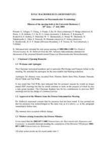 IUPAC MACROMOLECULAR DIVISION (IV)