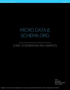 SEOgadget.com  Cheat Sheet: Micro Data & Schema.org MICRO DATA & SCHEMA.ORG