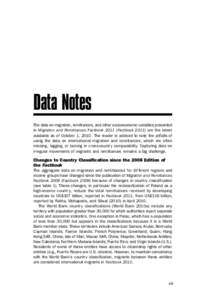 Data Notes The data on migration, remittances, and other socioeconomic variables presented in Migration and Remittances Factbook[removed]Factbook[removed]are the latest available as of October 1, 2010. The reader is advised 