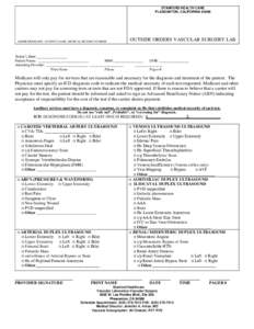 STANFORD HEALTH CARE PLEASANTON, CALIFORNIAADDRESSOGRAPH - PATIENT NAME, MEDICAL RECORD NUMBER  OUTSIDE ORDERS VASCULAR SURGERY LAB
