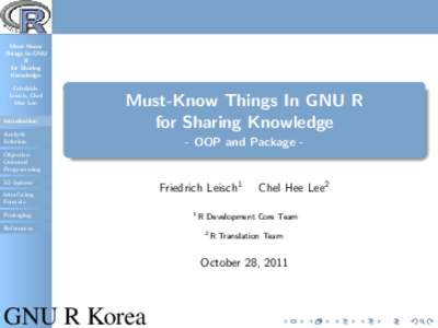Must-Know Things In GNU R for Sharing Knowledge Friedrich