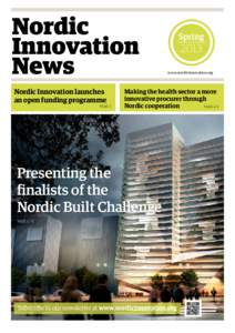 Nordic Innovation News Nordic Innovation launches an open funding programme PAGE 3