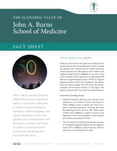 THE ECONOMIC VALUE OF  John A. Burns School of Medicine FA C T S H E E T TOTAL IMPACT OF JABSOM