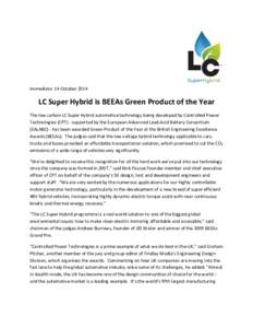 Microsoft Word - CPT BEEAs Green Product of the Year PR 14 Oct 2014