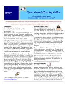 Volume 4  Newsletter Date APRIL[removed]Coast Guard Hearing Office