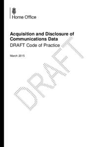Acquisition and Disclosure of Communications Data
