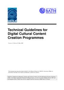 Technical Guidelines for Digital Cultural Content Creation Programmes