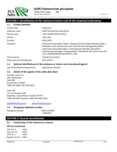 (DAP) Diammonium phosphate Safety Data Sheet 200  Revision date: