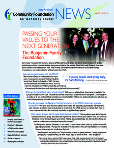 NEWS  WINTER 2015 PASSING YOUR VALUES TO THE