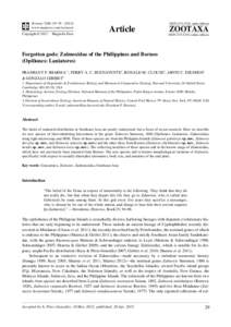 Forgotten gods: Zalmoxidae of the Philippines and Borneo (Opiliones: Laniatores)