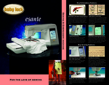 Key Embroidery Features  Sewing & Embroidery machine esante