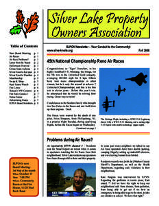 Table of Contents Next Board Meeting	 p. 1 Air Races p. 1 Air Race Problems?	 p. 1