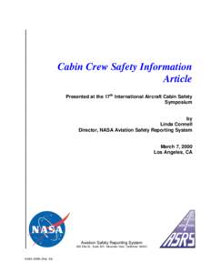 Cabin Crew Incident Information and
