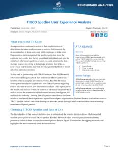 !  BENCHMARK ANALYSIS TIBCO&Spotfire&User&Experience&Analysis& Published: December 2015