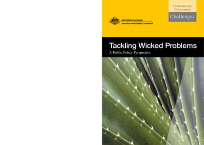 Contemporary Government Challenges  Tackling Wicked Problems