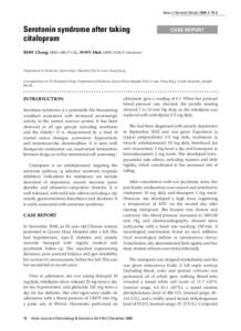 Asian J Gerontol Geriatr 2009; 4: 76–8  Serotonin syndrome after taking citalopram  CASE REPORT