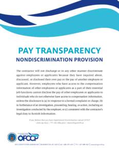 Pay Transparency Nondiscrimination Provision