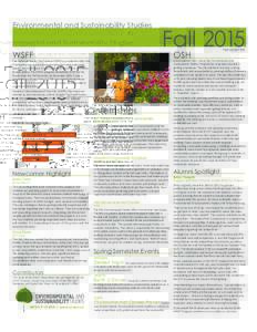 Environmental and Sustainability Studies  WSFF Fall 2015 OSH