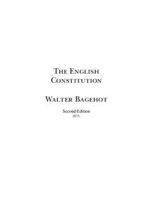The English Constitution Walter Bagehot