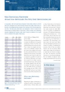 National Center of Competence in Research (NCCR) Challenges to Democracy in the 21st Century      No. 8 February 2011 New Democracy Barometer shows how democratic the thirty best democracies are