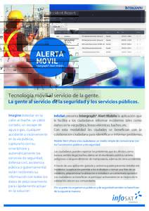 ALERTA MOVIL Intergraph® Alert Mobile Tecnología móvil al servicio de la gente. La gente al servicio de la seguridad y los servicios públicos.