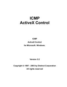 ICMP ActiveX Control ICMP ActiveX Control for Microsoft Windows
