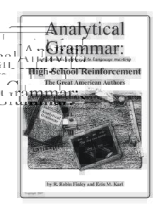 Analytical Grammar: a systematic approach to language mastery  High School Reinforcement