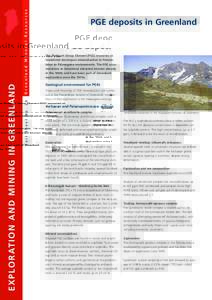 Resources Mineral Greenland Fact Sheet No. 24  E X P L O R AT I O N A N D M I N I N G I N G R E E N L A N D