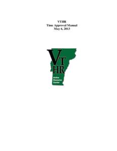 VTHR Time Approval Manual May 6, 2013 VTHR Training Guide