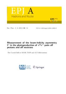 EPJ A Hadrons and Nuclei EPJ .org your physics journal  Eur. Phys. J. A: 54