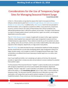 Considerations for the Use of Temporary Surge Sites for Managing Seasonal Patient Surge