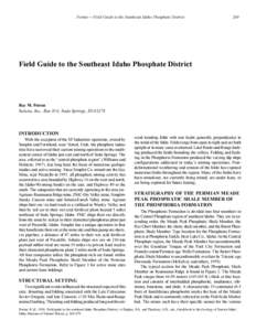 Petrun -- Field Guide to the Southeast Idaho Phosphate District  269 Field Guide to the Southeast Idaho Phosphate District