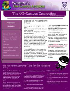 1  The Off-Campus Connection November/December 2015
