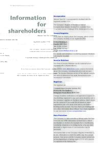 88 | Alliance Trust PLC Report & Accounts 2010	  Information for shareholders
