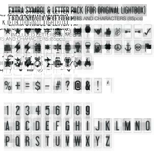EXTRA SYMBOL & LETTER PACK (FOR ORIGINAL LIGHTBOX) INCLUDED LETTERS, NUMBERS AND CHARACTERS (85pcs) ★★♥♥✈  ☺