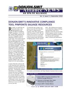 Vol. 3, Issue 3 | SeptemberDONJON-SMIT’S INNOVATIVE COMPLIANCE TOOL PINPOINTS SALVAGE RESOURCES  R