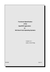 Functional Specification of the OpenPGP application