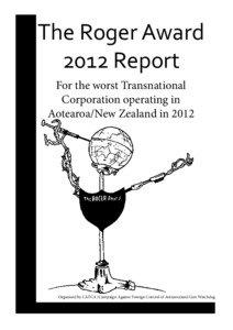 The Roger Award 2012 Report For the worst Transnational