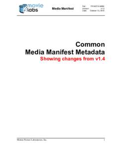 Media Manifest  Ref : TR-META-MMM Version: v1.5