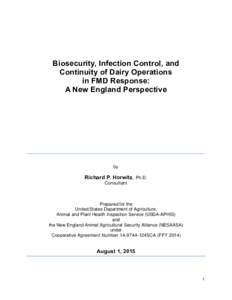 Biosecurity, Infection Control, and Continuity of Dairy Operations in FMD Response: A New England Perspective  by