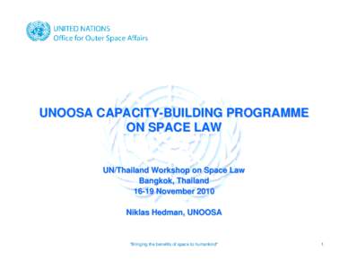 UN-SPIDER / United Nations Office for Outer Space Affairs / Spaceflight / Geography / Technology / Remote sensing / Space law / Satellite