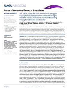 PUBLICATIONS Journal of Geophysical Research: Atmospheres RESEARCH ARTICLE[removed]2013JD020822 Special Section: The SPARC Data Initiative –