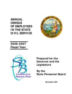 ANNUAL CENSUS OF EMPLOYEES IN THE STATE CIVIL SERVICE