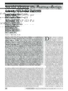 Suicidal Ideation and Pharmacotherapy Among STEP-BD Patients Joseph F. Goldberg, M.D. Michael H. Allen, M.D. David A. Miklowitz, Ph.D. Charles L. Bowden, M.D.