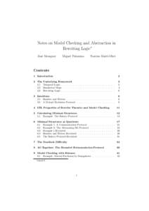 Notes on Model Checking and Abstraction in Rewriting Logic∗ Jos´e Meseguer Miguel Palomino