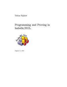 Tobias Nipkow  Programming and Proving in Isabelle/HOL le l