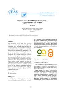Open Access Publishing in Aerospace – Opportunities and Pitfalls