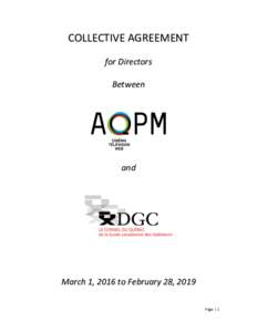 COLLECTIVE AGREEMENT for Directors Between and