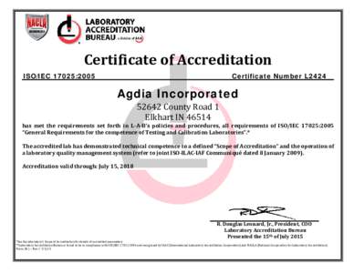 Standards organizations / Quality assurance / ISO/IEC 17025 / Quality control / International Laboratory Accreditation Cooperation / Accreditation / ILAC / National Accreditation Board for Testing and Calibration Laboratories / South African National Accreditation System